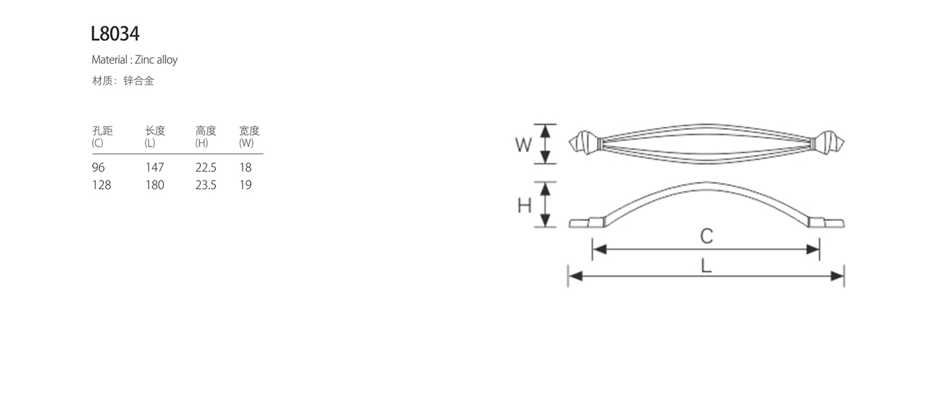 classical furniture handle l8034 5